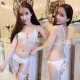 綁帶三點式性感蕾絲露乳開襠魅惑情趣內衣