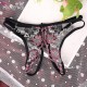 透明蕾絲刺繡薄紗開襠T字褲