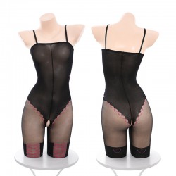 甜欲機車感透視開襠連身襪