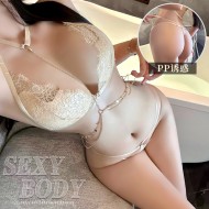 覓心垂鏈蕾絲三點式文胸內褲套裝